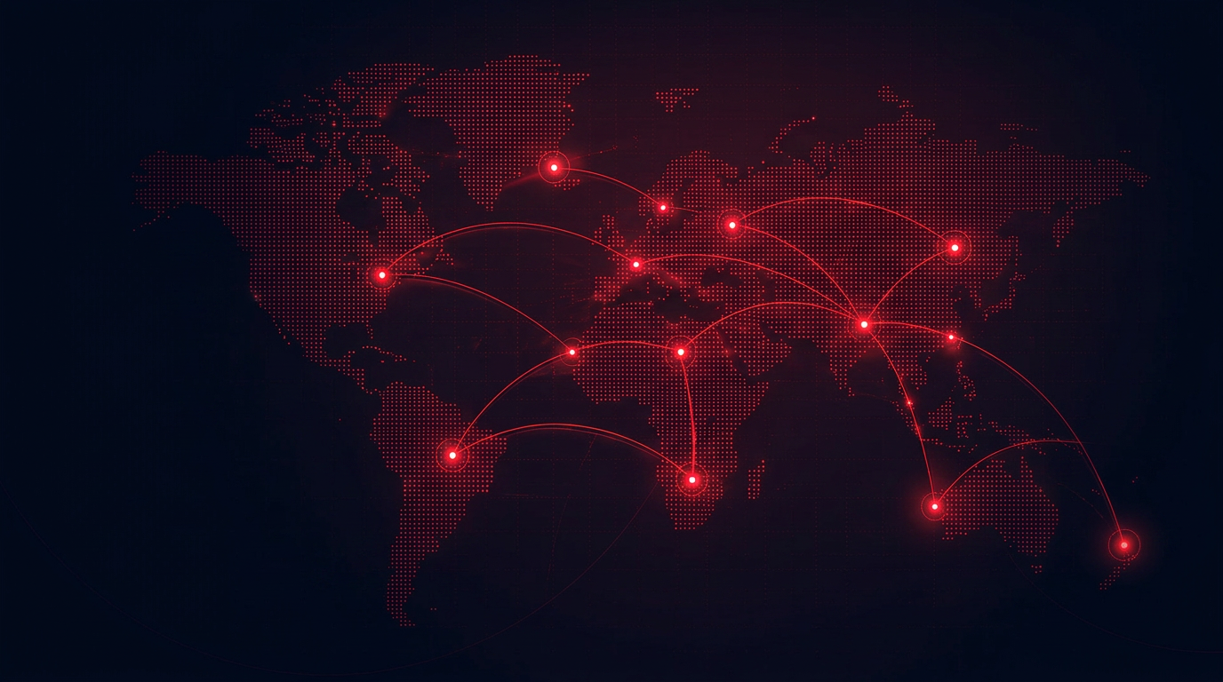 Global logistics network world map